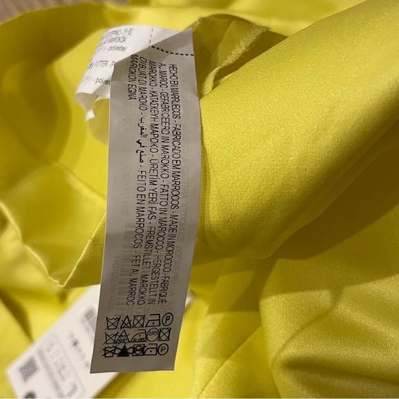 Zara Limited Edition Neon Yellow Voluminous Ruffles Mini Dress Large NWT - Picture 12 of 13
